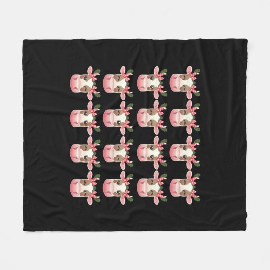 Christmas Coquette Highland Cow Western Xmas Fleecedecke (Vorderseite (Horizontal))