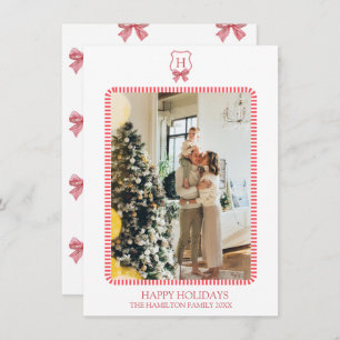 Christmas Coquette Wappen Foto Feiertagskarte