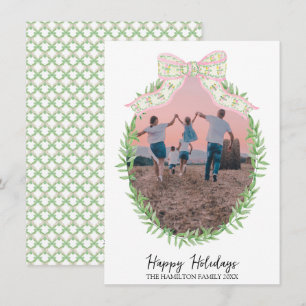 Christmas Coquette Wreath Foto Grandmillennial Feiertagskarte