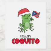 Christmas Coquito Frog Weinetikett (Einzelnes Label)