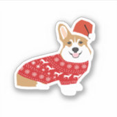 Christmas Corgi Aufkleber (Vorderseite)