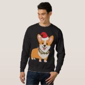 Christmas Corgi Dog mit Weihnachtsmannmütze und We Sweatshirt (Vorne ganz)