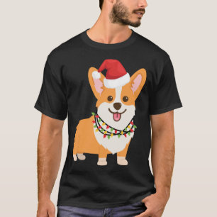 Christmas Corgi Dog mit Weihnachtsmannmütze und We T-Shirt