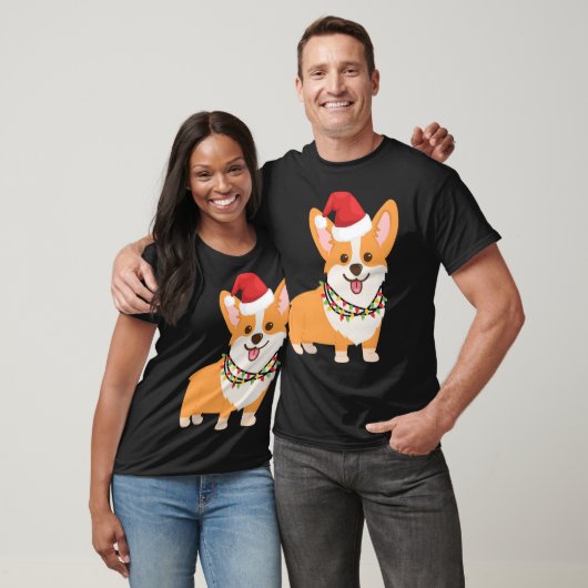 Christmas Corgi Dog mit Weihnachtsmannmütze und We T-Shirt