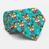 Christmas Corgi Dog Neck Tie Krawatte (Gerollt)