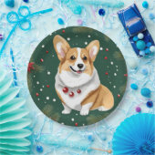 Christmas Corgi Dog Pappteller (Party)