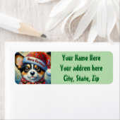 Christmas Corgi Dog Welpe Weihnachtsmannmütze Rück (Insitu)