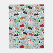 Christmas Corgi Dogs Fleece Blanket (Vorderseite)