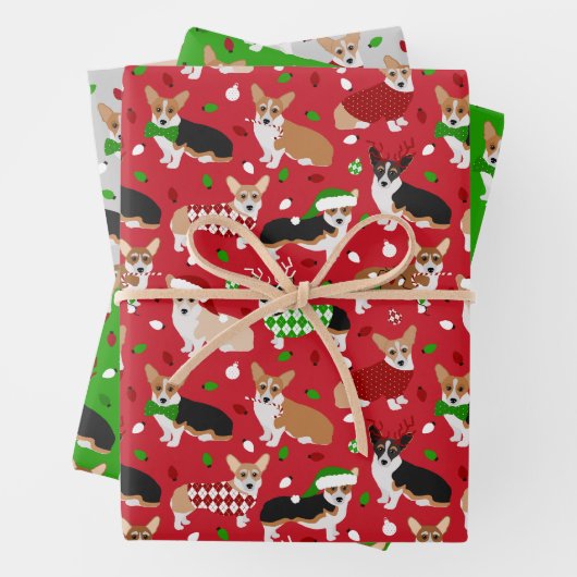Christmas Corgi Dogs Geschenkpapier Set (Beispiel)