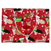 Christmas Corgi Dogs Große Geschenktüte (Rückseite)