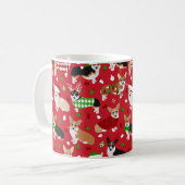 Christmas Corgi Dogs Kaffeetasse (Vorderseite Links)