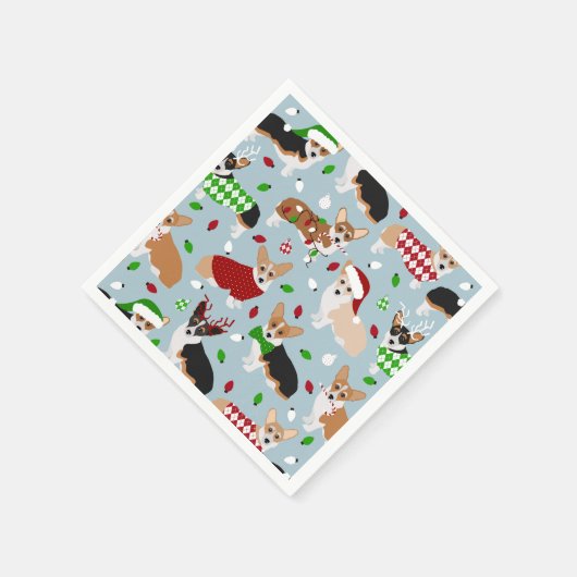 Christmas Corgi Dogs Napkins Serviette (Ecke)