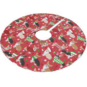 Christmas Corgi Dogs Polyester Weihnachtsbaumdecke (Schrägansicht)