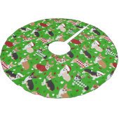 Christmas Corgi Dogs Polyester Weihnachtsbaumdecke (Schrägansicht)