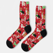 Christmas Corgi Dogs Socks Socken (Linkes Detail)