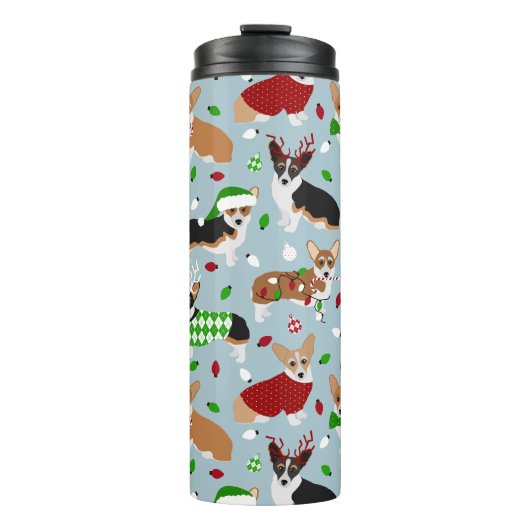 Christmas Corgi Dogs Thermosbecher (Vorderseite)