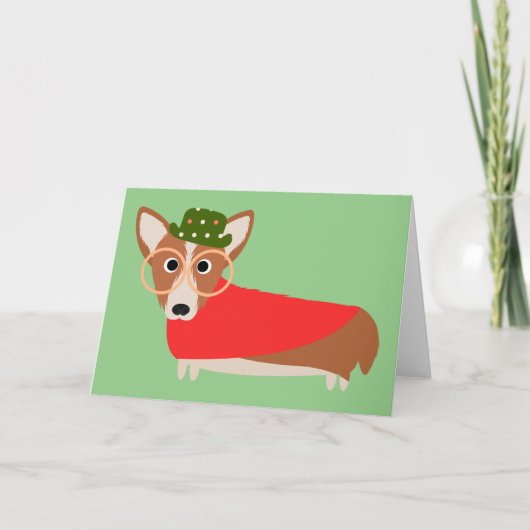 Christmas Corgi Feiertagskarte (Vorderseite)