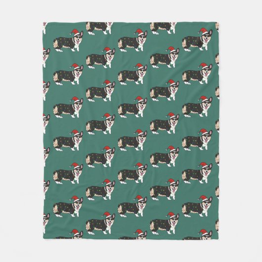 Christmas Corgi Fleecedecke (Vorderseite)