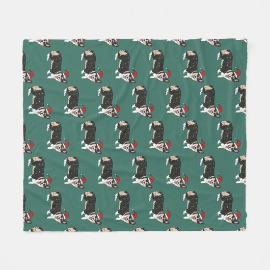Christmas Corgi Fleecedecke (Vorderseite (Horizontal))