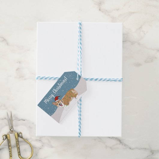 Christmas Corgi Geschenkanhänger (Mit Garn)