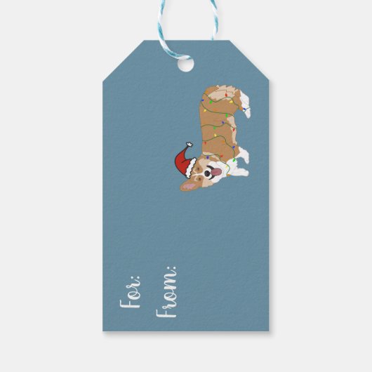 Christmas Corgi Geschenkanhänger (Rückseite)