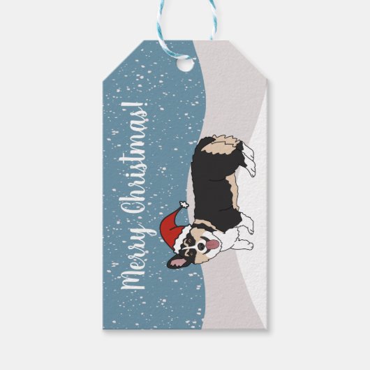 Christmas Corgi Geschenkanhänger (Vorderseite)