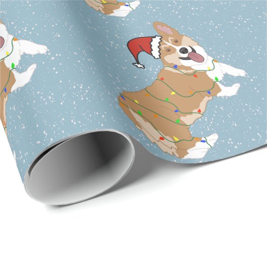 Christmas Corgi Geschenkpapier (Rolleneckpunkt)
