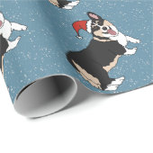 Christmas Corgi Geschenkpapier (Rolleneckpunkt)