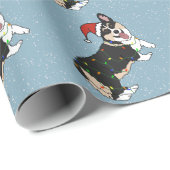 Christmas Corgi Geschenkpapier (Rolleneckpunkt)