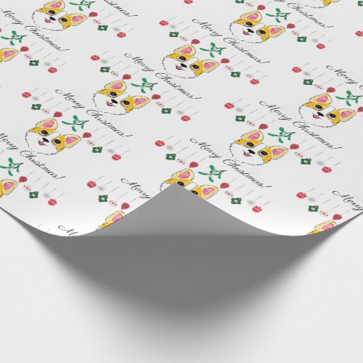 Christmas Corgi Geschenkpapier (Ecke)