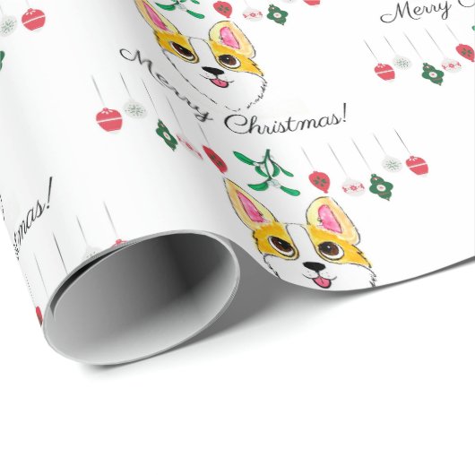 Christmas Corgi Geschenkpapier (Rolleneckpunkt)