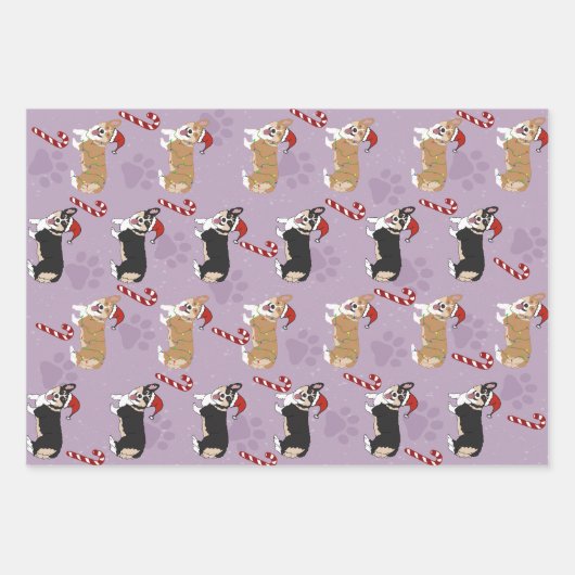 Christmas Corgi Geschenkpapier Set (Vorderseite)