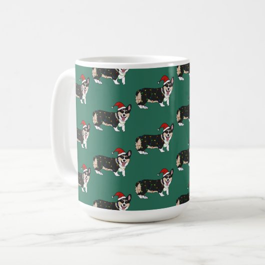 Christmas Corgi Kaffeetasse (Vorderseite Links)
