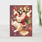 Christmas Corgi Karte (Vorderseite)