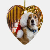 Christmas Corgi Keramik Ornament (Rechts)