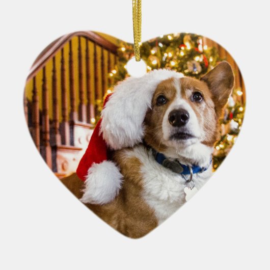 Christmas Corgi Keramik Ornament (Vorne)