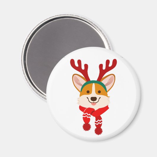 Christmas Corgi Magnet (Vorderseite/Rückseite)
