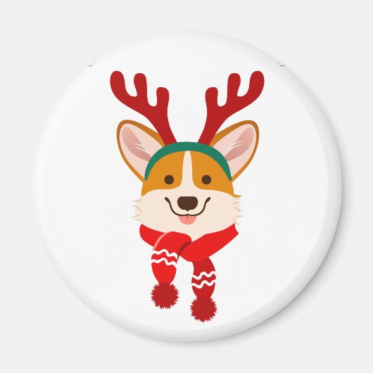 Christmas Corgi Magnet (Vorne)