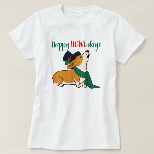 Christmas Corgi Singing T - Shirt (Design vorne)
