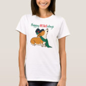 Christmas Corgi Singing T - Shirt (Vorderseite)
