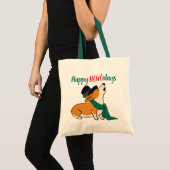 Christmas Corgi singt Tote Bag Tragetasche (Vorderseite (Produkt))