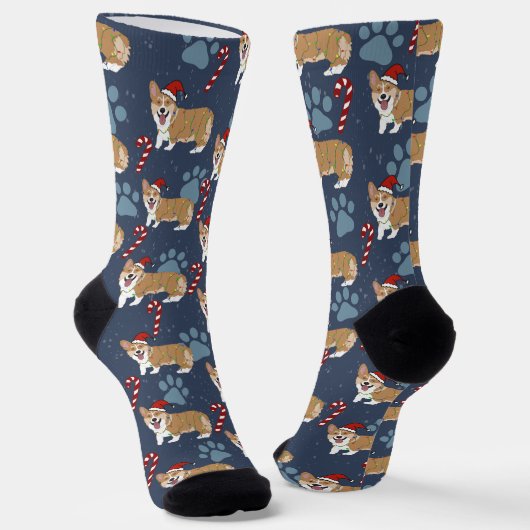 Christmas Corgi Socken (Gewinkelt)