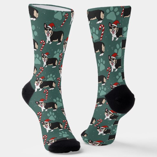Christmas Corgi Socken (Gewinkelt)