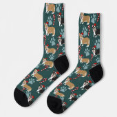 Christmas Corgi Socken (Linkes Detail)