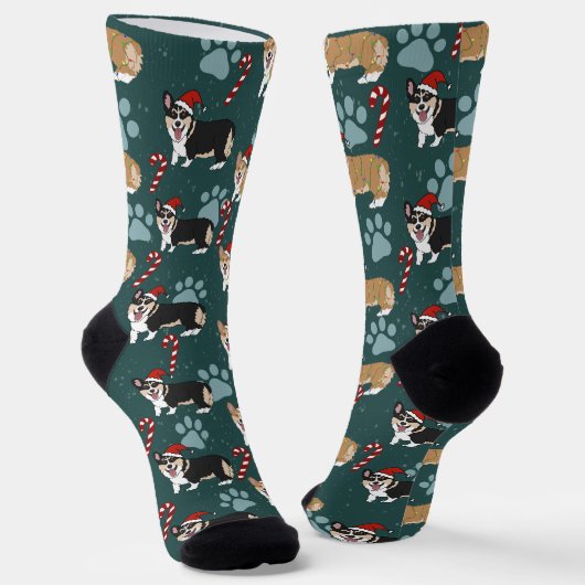 Christmas Corgi Socken (Gewinkelt)