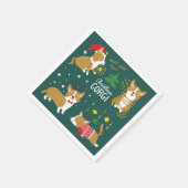 Christmas Corgi | Woof Woof Serviette (Ecke)