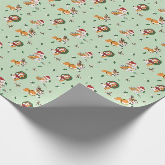 Christmas Corgis Geschenkpapier (Ecke)