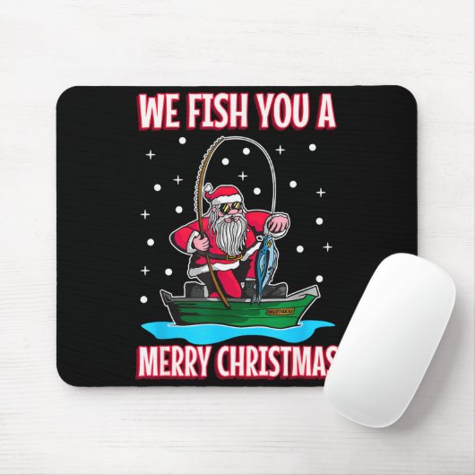 Christmas Costume Fisherman Fishing Funny Cool San Mousepad (Mit Mouse)