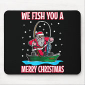 Christmas Costume Fisherman Fishing Funny Cool San Mousepad (Vorne)