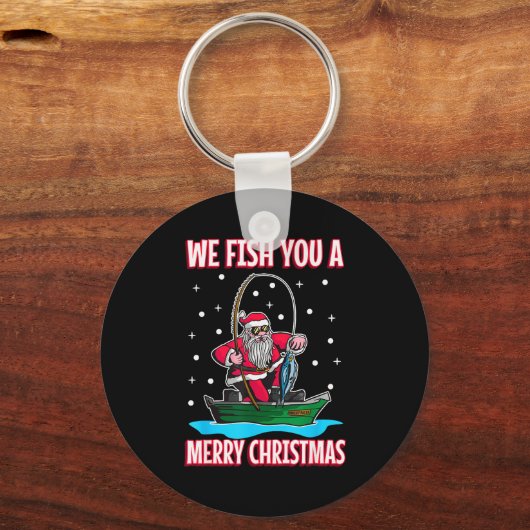 Christmas Costume Fisherman Fishing Funny Cool San Schlüsselanhänger (Vorderseite)